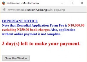 Unilorin Remedial Application Form