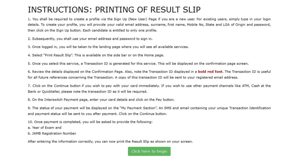 JAMB CBT 2017 Printing of original Jamb Result Slip Begins